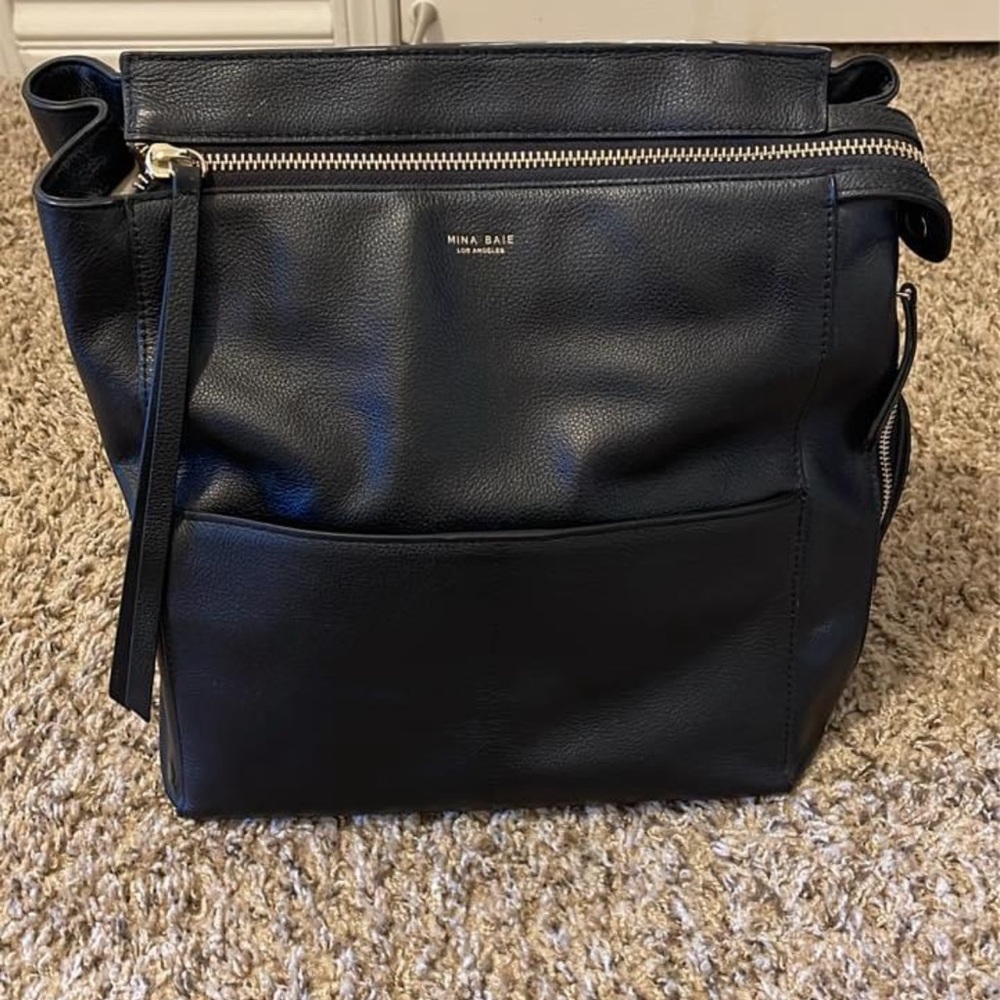Mina Baie leather diaper bag